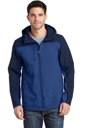 NIGHT SKY BLUE/ DRESS BLUE NAVY J335 port authority hooded core soft shell jacket