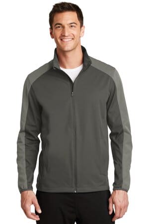 GREY STEEL/ ROGUE GREY J718 port authority active colorblock soft shell jacket