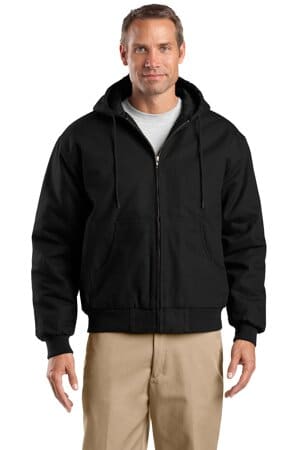 BLACK TLJ763H cornerstone tall duck cloth hooded work jacket