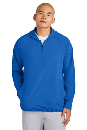 TRUE ROYAL JST488 sport-tek repeat 1/2-zip long sleeve hooded jacket