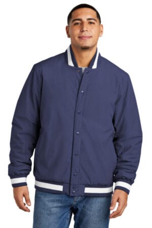 TRUE NAVY JST58 sport-tek insulated varsity jacket