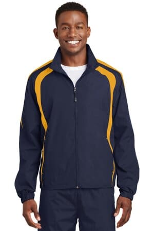 TRUE NAVY/ GOLD JST60 sport-tek colorblock raglan jacket