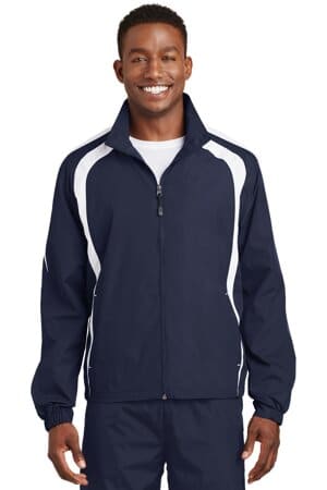 TRUE NAVY/ WHITE JST60 sport-tek colorblock raglan jacket