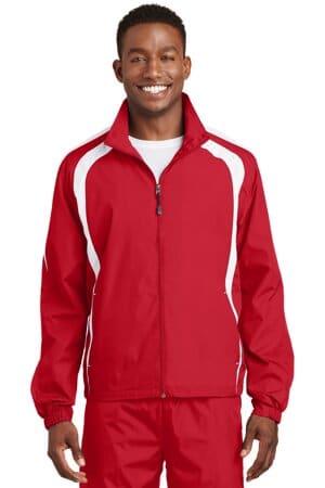 TRUE RED/ WHITE JST60 sport-tek colorblock raglan jacket