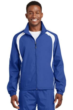 TRUE ROYAL/ WHITE JST60 sport-tek colorblock raglan jacket