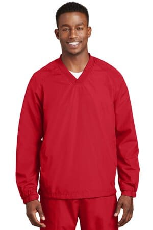 TRUE RED JST72 sport-tek v-neck raglan wind shirt