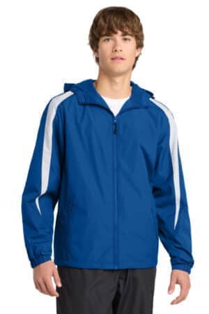 TRUE ROYAL/ WHITE TRUE ROYAL/ WHITE JST81 sport-tek fleece-lined colorblock jacket