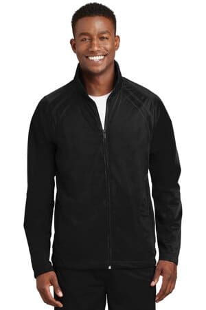 BLACK/ BLACK JST90 sport-tek tricot track jacket