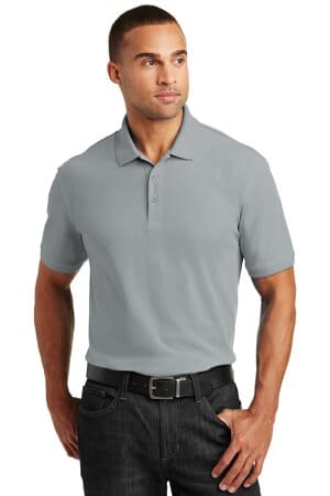 GUSTY GREY K100 port authority core classic pique polo