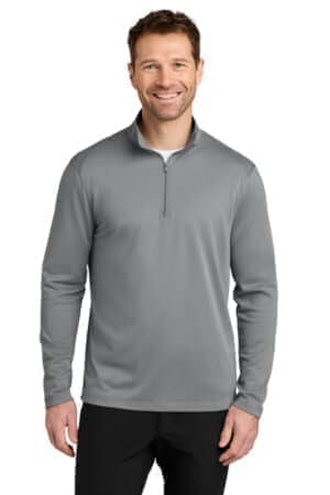 GUSTY GREY GUSTY GREY K241 port authority wearever performance pique 1/4-zip