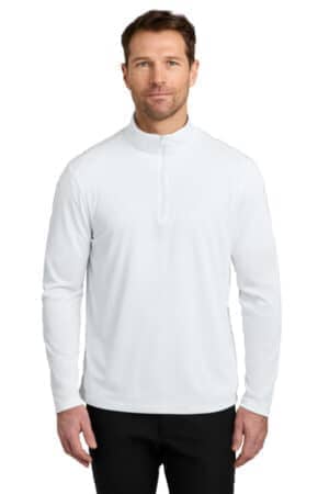 WHITE WHITE K241 port authority wearever performance pique 1/4-zip