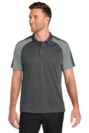 STORM GREY/ GUSTY GREY K247 port authority wearever performance pique colorblock polo