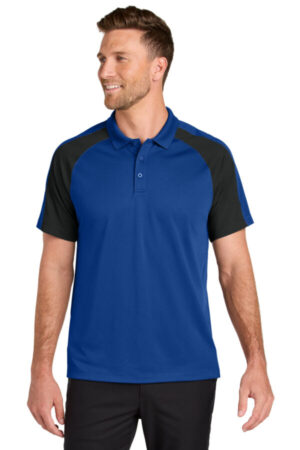 TRUE ROYAL/ BLACK K247 port authority wearever performance pique colorblock polo