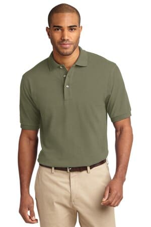 FADED OLIVE K420 port authority heavyweight cotton pique polo