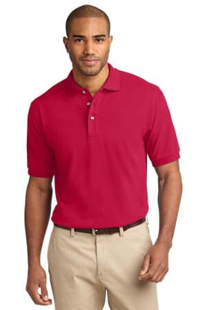 RED K420 port authority heavyweight cotton pique polo