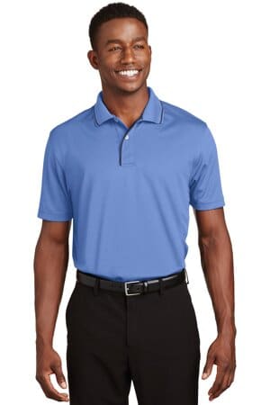 BLUEBERRY/ NAVY K467 sport-tek dri-mesh polo with tipped collar and piping