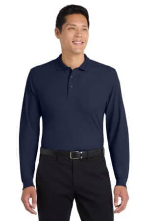 K500LS port authority silk touch long sleeve polo