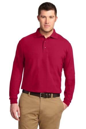 RED K500LS port authority silk touch long sleeve polo
