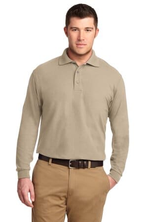 STONE K500LS port authority silk touch long sleeve polo