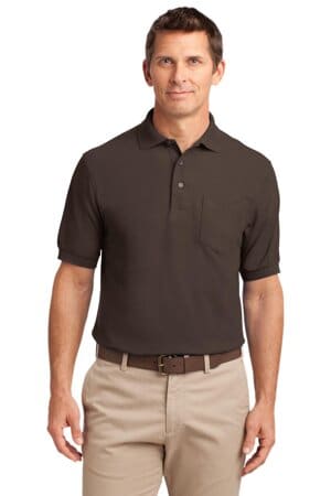 COFFEE BEAN K500P port authority silk touch polo with pocket
