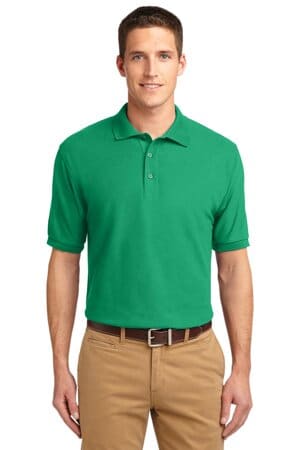 COURT GREEN K500ES port authority extended size silk touch polo