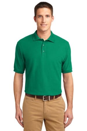 KELLY GREEN K500ES port authority extended size silk touch polo