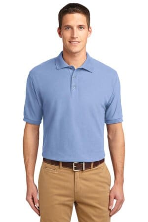 LIGHT BLUE K500ES port authority extended size silk touch polo
