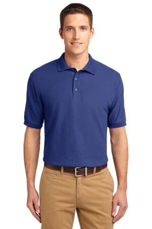 MEDITERRANEAN BLUE K500ES port authority extended size silk touch polo