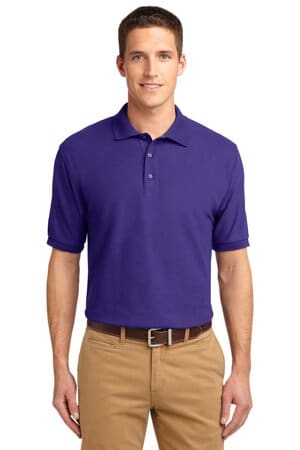 PURPLE K500ES port authority extended size silk touch polo