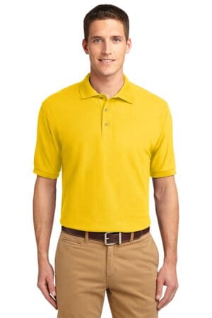 SUNFLOWER YELLOW K500 port authority silk touch polo