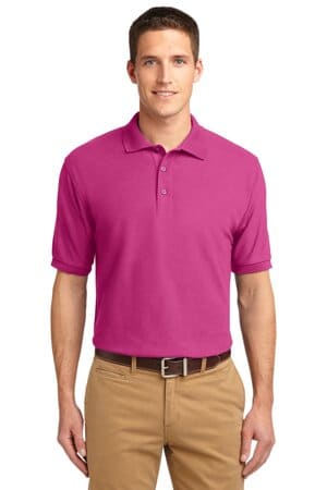 TROPICAL PINK K500ES port authority extended size silk touch polo