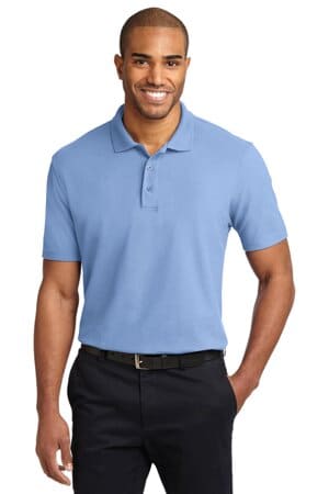 LIGHT BLUE K510 port authority stain-release polo