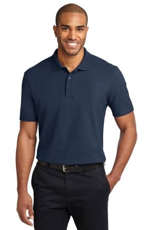 NAVY K510 port authority stain-release polo