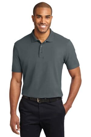 STEEL GREY K510 port authority stain-release polo
