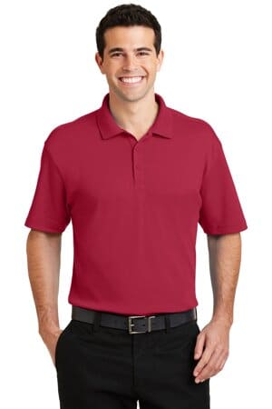 RICH RED K5200 port authority silk touch interlock performance polo