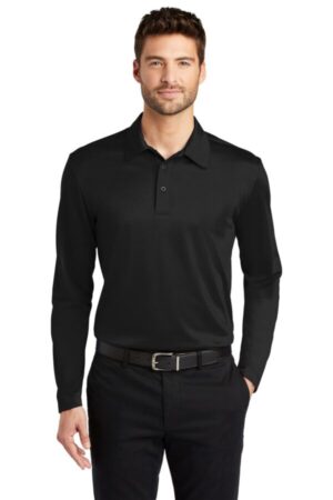 BLACK K540LS port authority silk touch performance long sleeve polo