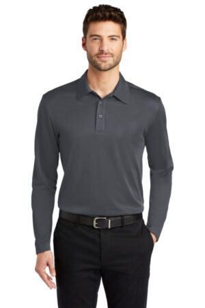 STEEL GREY K540LS port authority silk touch performance long sleeve polo