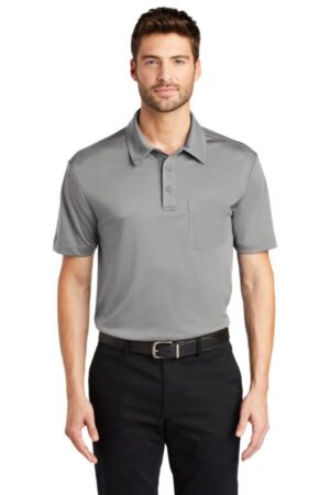 GUSTY GREY K540P port authority silk touch performance pocket polo