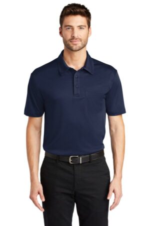 NAVY K540P port authority silk touch performance pocket polo