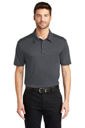STEEL GREY K540P port authority silk touch performance pocket polo
