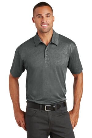 CHARCOAL HEATHER K576 port authority trace heather polo