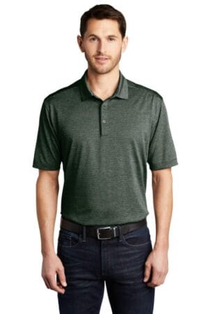DEEP FOREST GREEN K585 port authority shadow stripe polo
