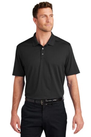 BLACK K683 port authority city stretch flat knit polo