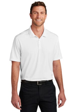 WHITE K683 port authority city stretch flat knit polo