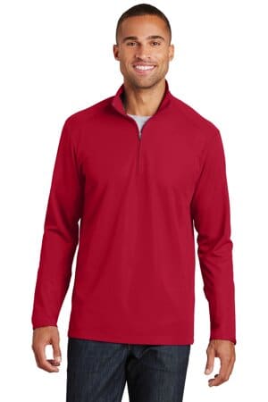 RICH RED K806 port authority pinpoint mesh 1/2-zip