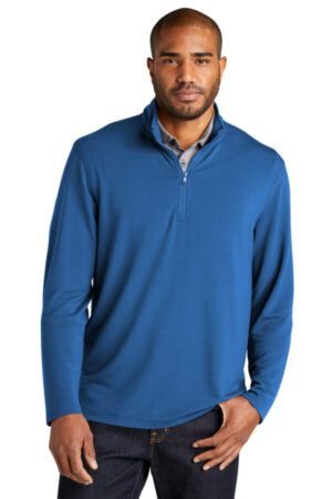 AEGEAN BLUE K825 port authority microterry 1/4-zip pullover