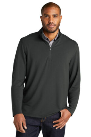 CHARCOAL K825 port authority microterry 1/4-zip pullover