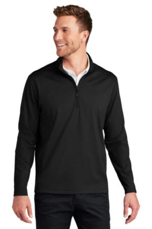 DEEP BLACK K880 port authority c-free double knit 1/4-zip