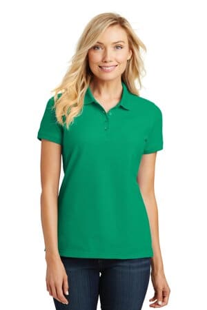 BRIGHT KELLY GREEN L100 port authority ladies core classic pique polo