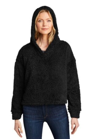 BLACK L132 port authority ladies cozy fleece hoodie